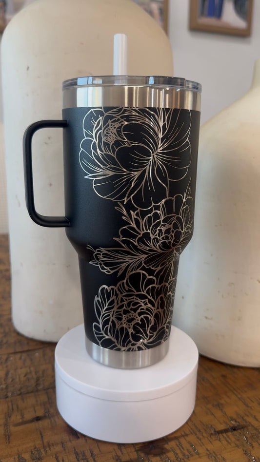 Custom Laser Engraved Yeti Rambler Mug 25oz or 35oz or Custom Yeti Tumbler